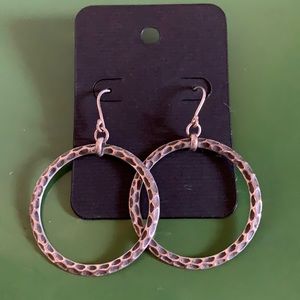 Antiqued Silver Hammered Earrings